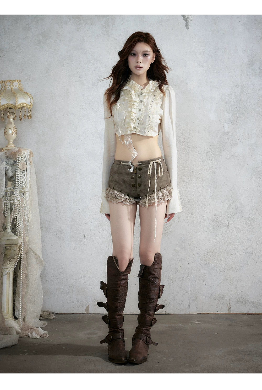 ナイトレース ウォッシュドレザーショートパンツ styling 23