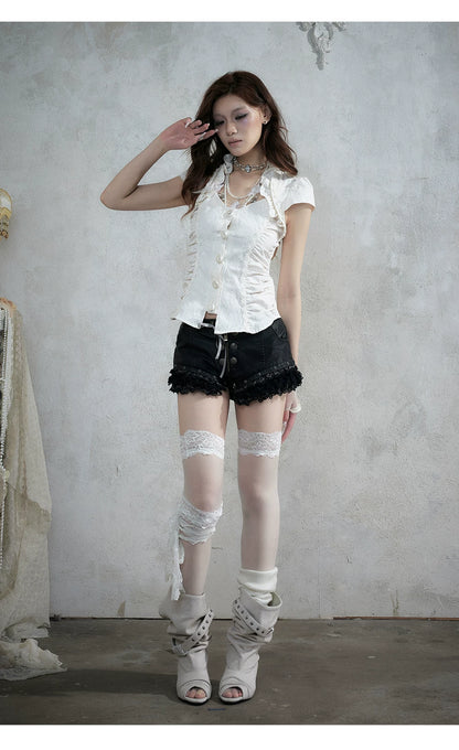 ナイトレース ウォッシュドレザーショートパンツ styling 28