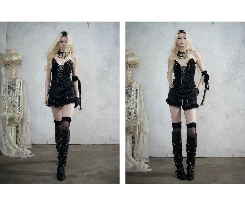 ナイトレース ウォッシュドレザーショートパンツ styling 29