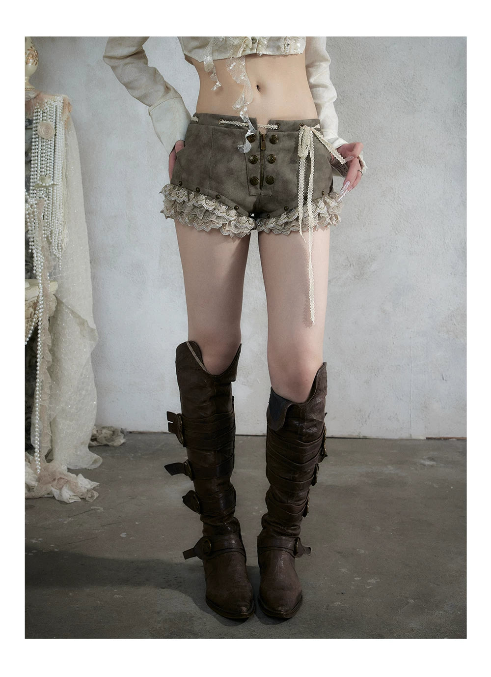 ナイトレース ウォッシュドレザーショートパンツ styling 37