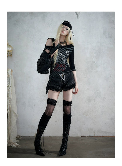 ナイトレース ウォッシュドレザーショートパンツ styling 43