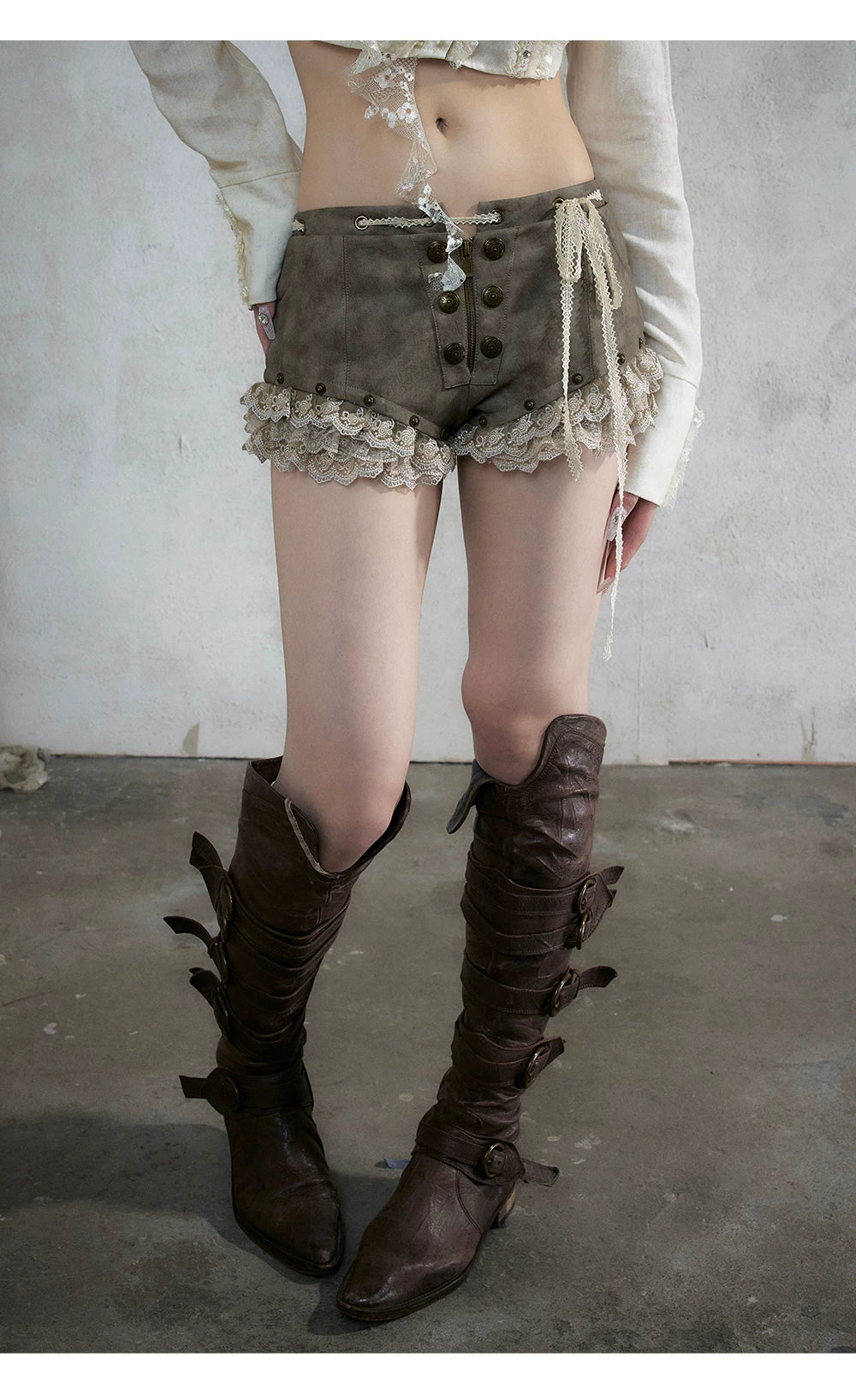 ナイトレース ウォッシュドレザーショートパンツ styling 45