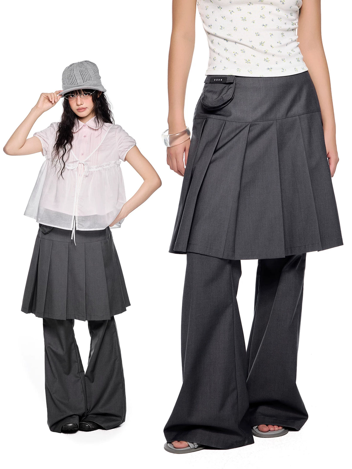 プリーツスカートレイヤード ワイドパンツ product image 2