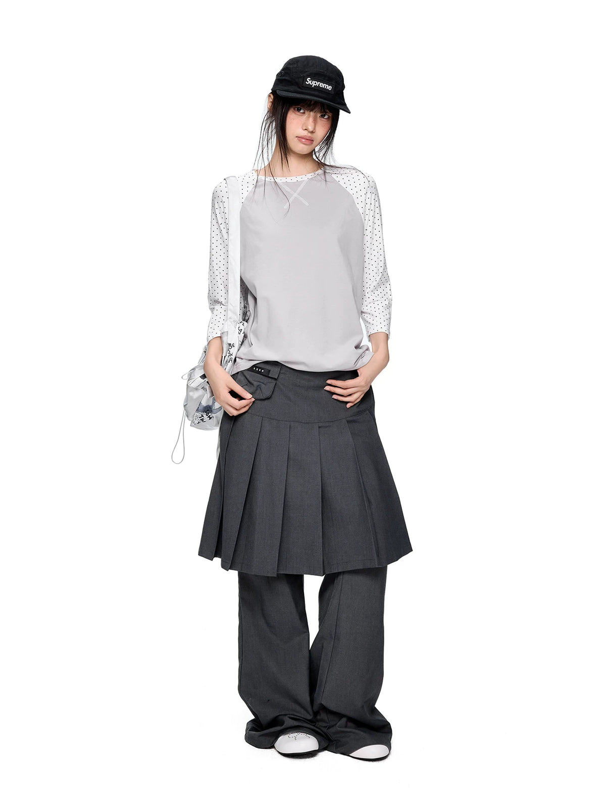 プリーツスカートレイヤード ワイドパンツ product image 4