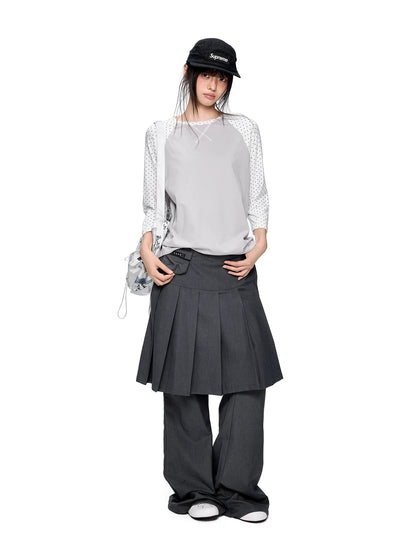 プリーツスカートレイヤード ワイドパンツ product image 4