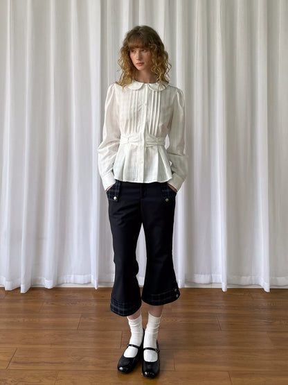 チェックカフ クロップドストレートパンツ detail 3