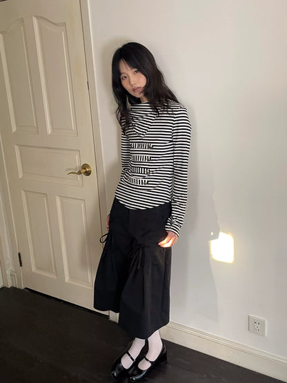 サイドリボン ワイドクロップドパンツ detail 5