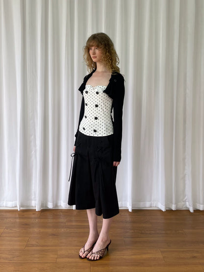 サイドリボン ワイドクロップドパンツ styling 6
