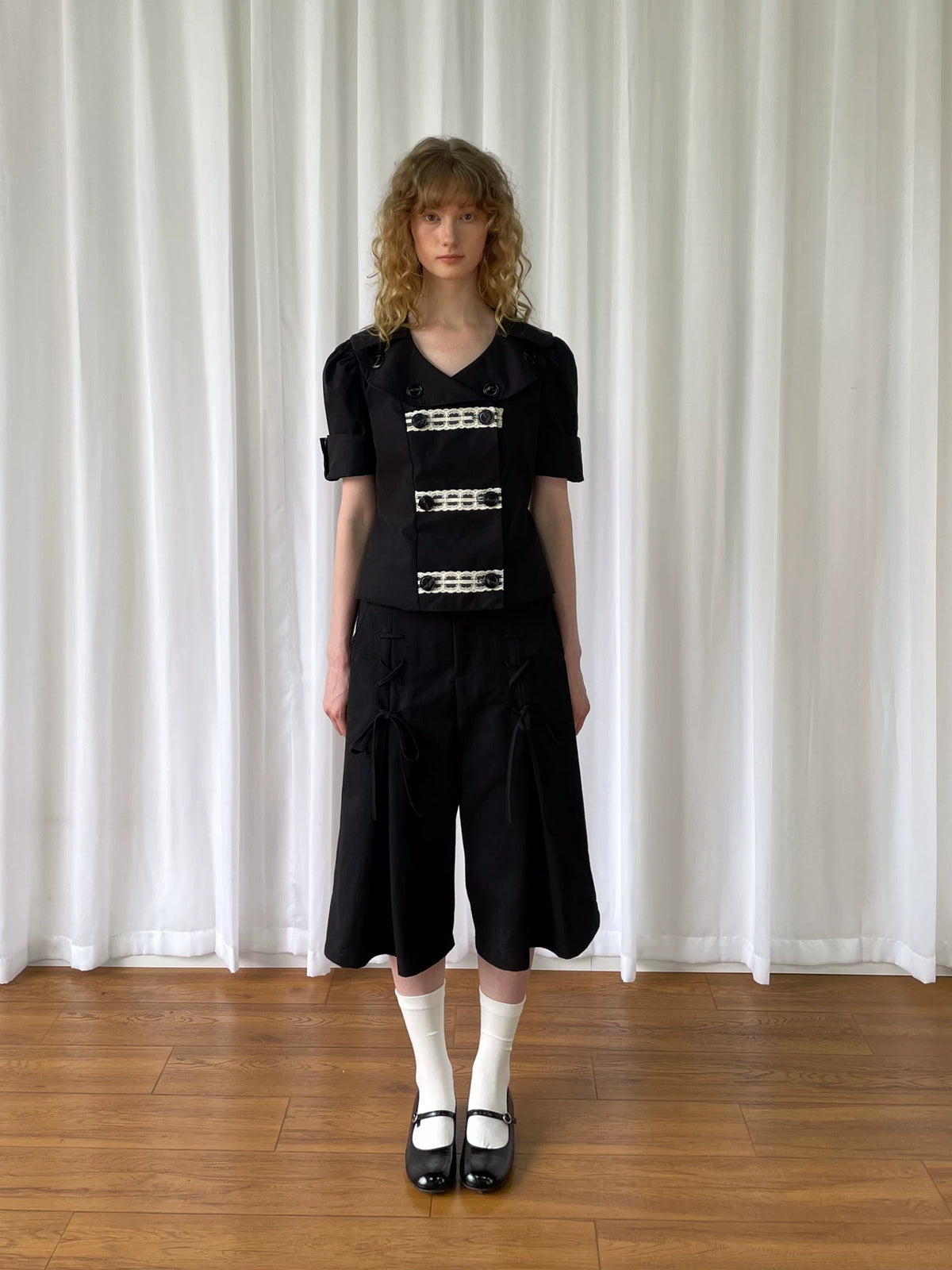 サイドリボン ワイドクロップドパンツ styling 10