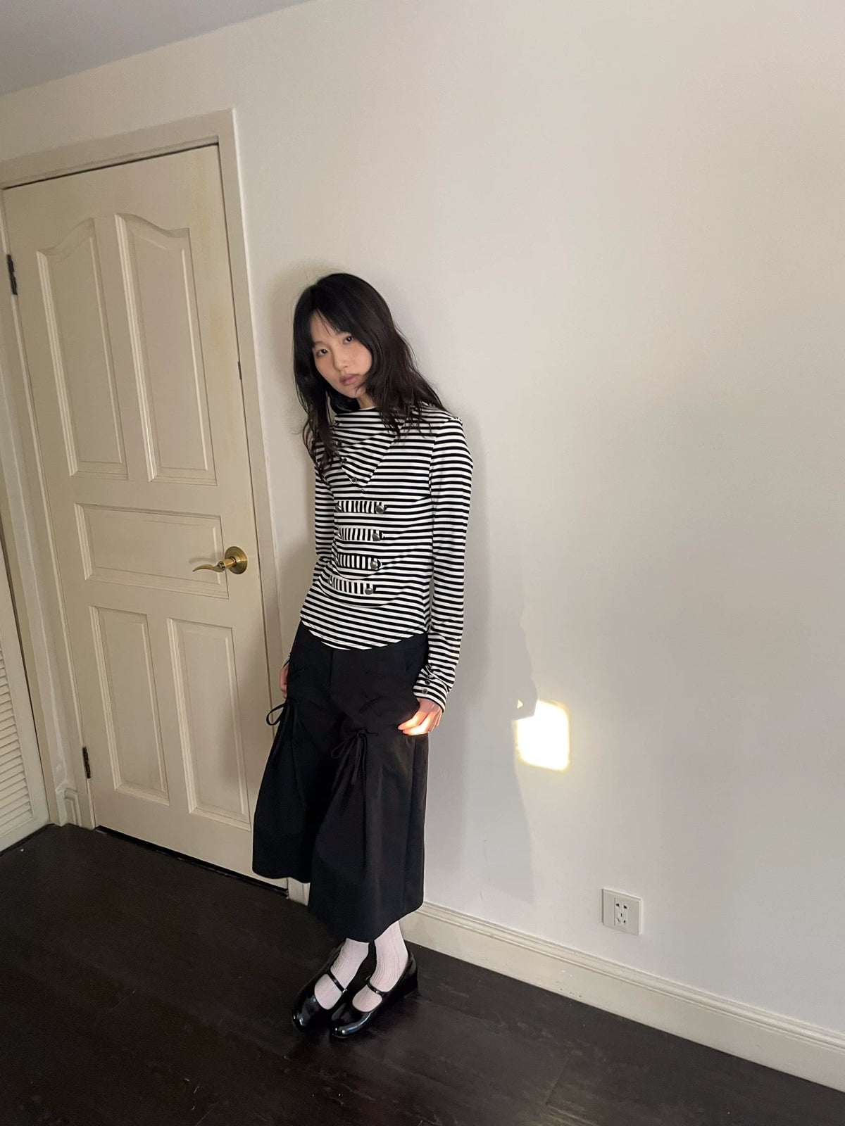 サイドリボン ワイドクロップドパンツ styling 15