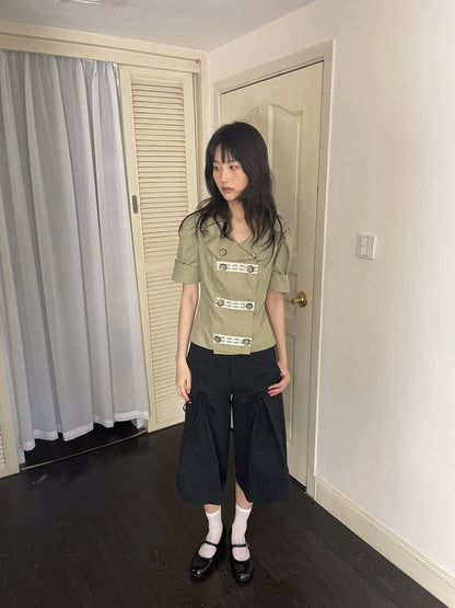 サイドリボン ワイドクロップドパンツ styling 18