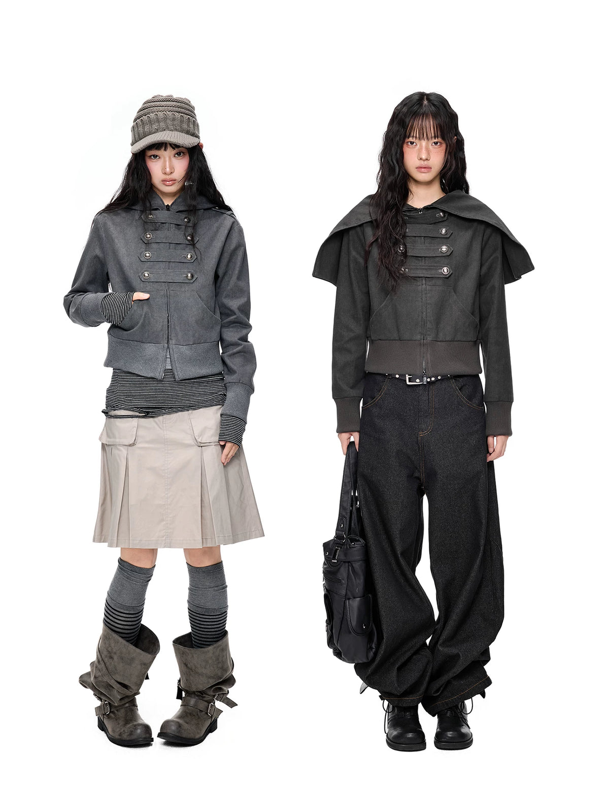 メタルバックル ダブルブレストフーデッドジャケット product image 5