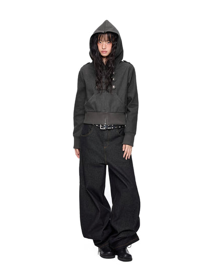 メタルバックル ダブルブレストフーデッドジャケット product image 6