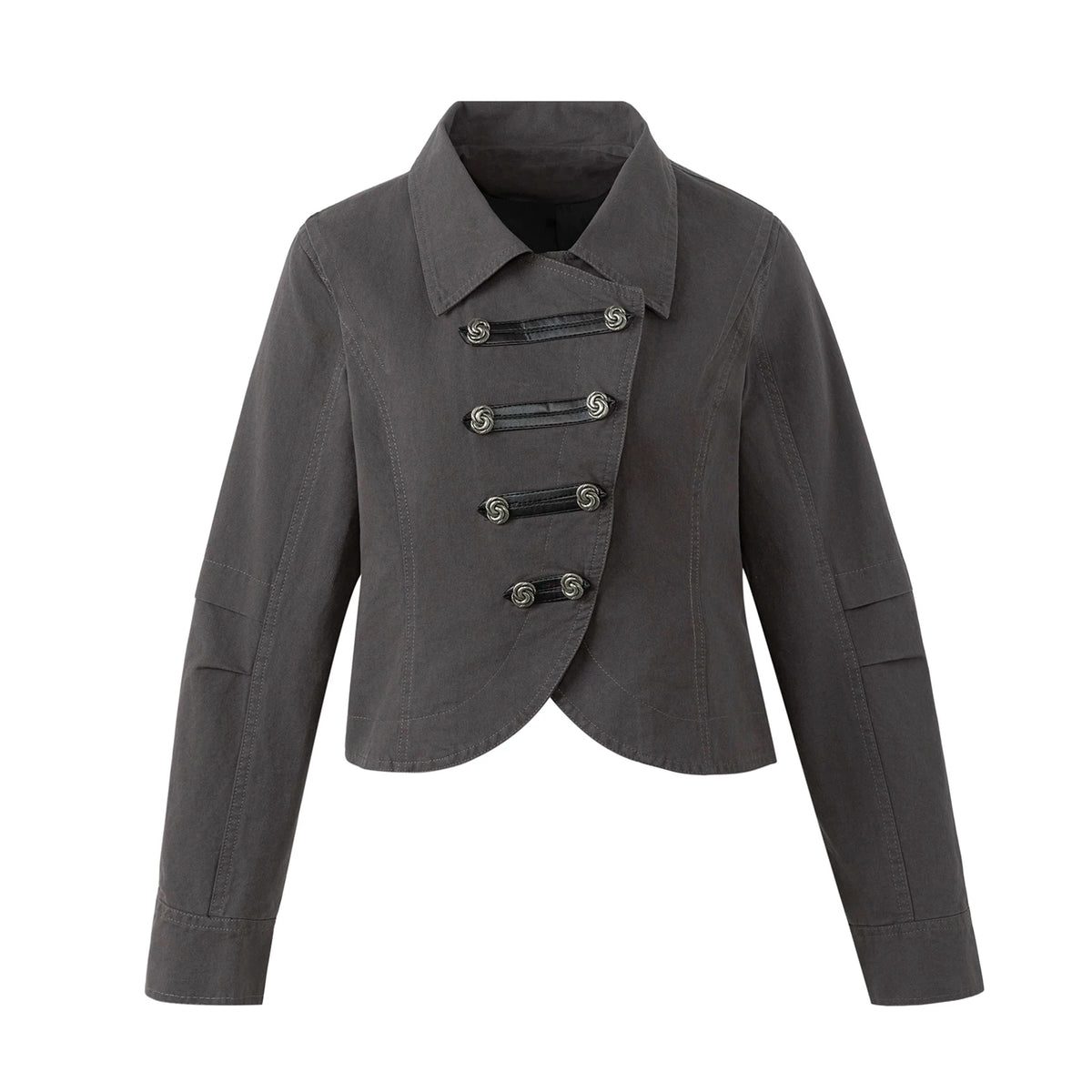ストラクチャード ダブルブレストショートジャケット DARK GREY front