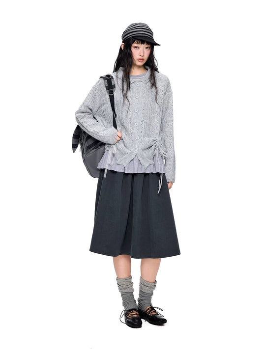 レースドローストリング ニットカーディガン product image 2