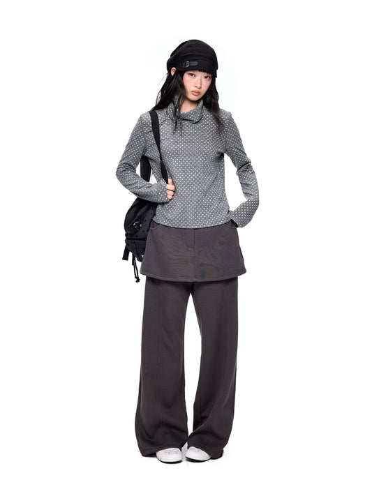 レイヤードパッチワーク ストレートパンツ product image 2