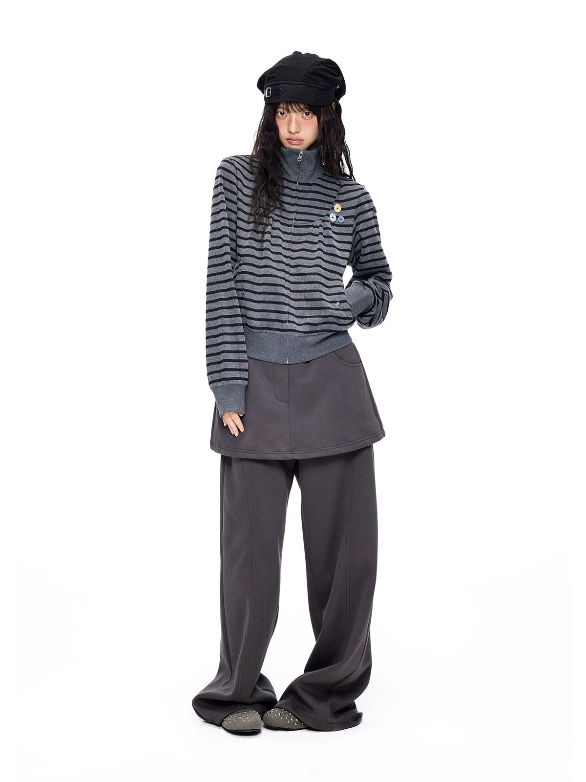 レイヤードパッチワーク ストレートパンツ product image 5