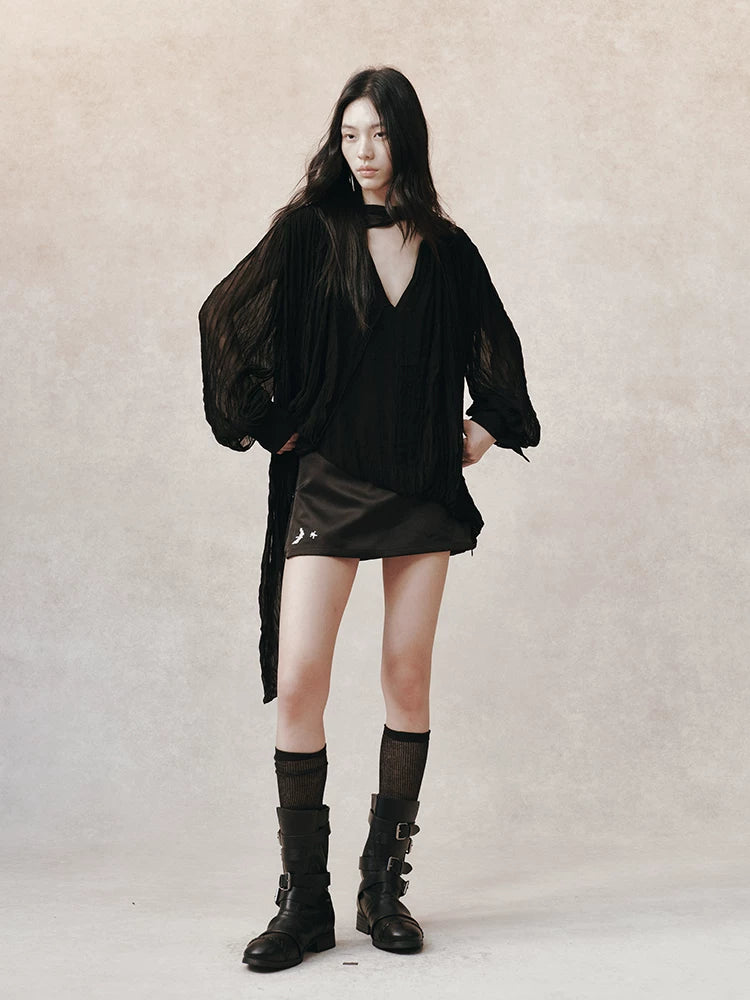 アシンメトリーレイヤード プリーツシャツ styling 11