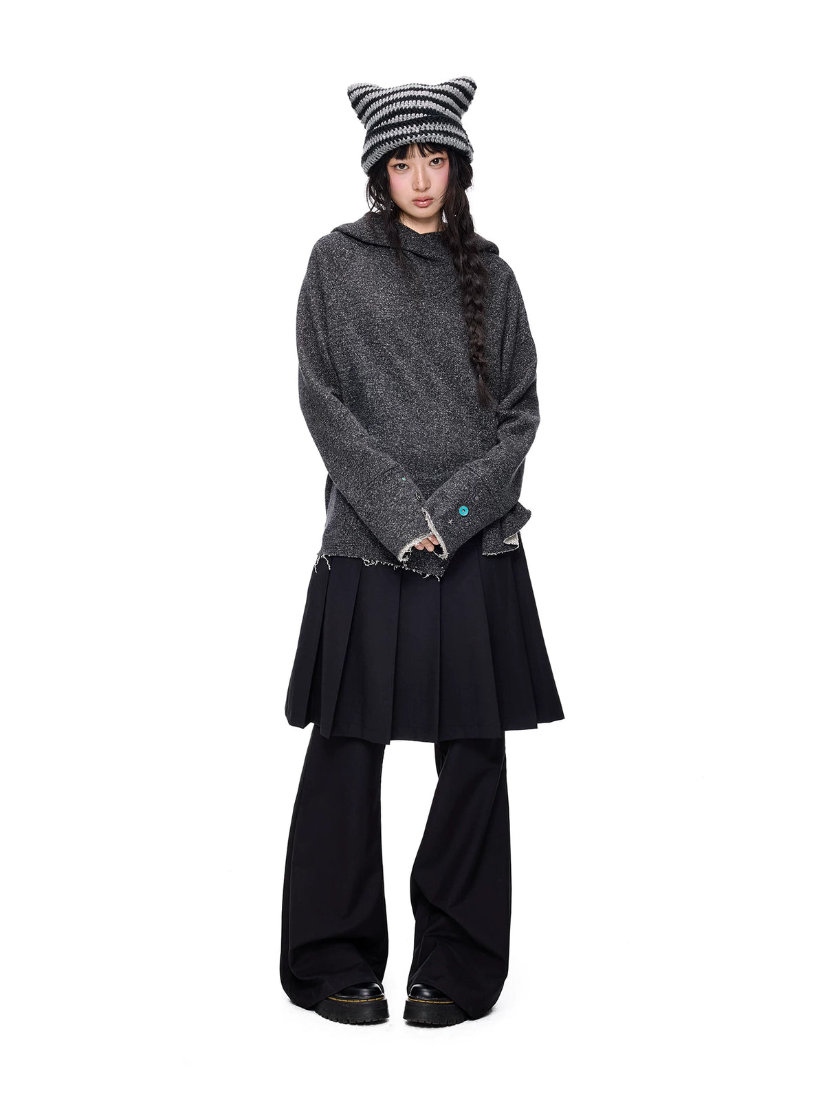 アシンメトリーヘム フーデッドニット product image 5
