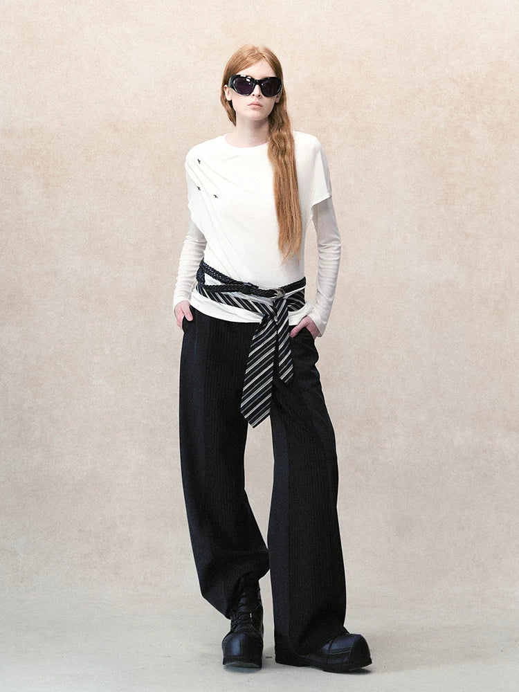 コントラストストライプ ワイドスラックス styling 10