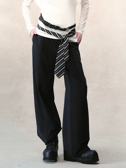 コントラストストライプ ワイドスラックス styling 13