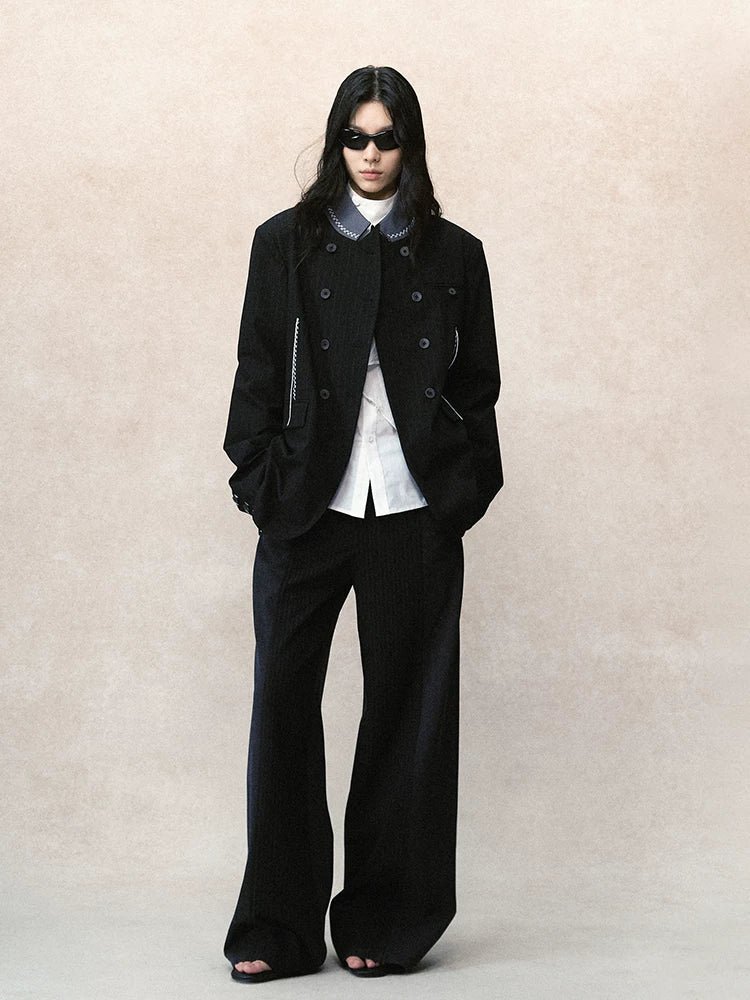 コントラストストライプ ワイドスラックス styling 15