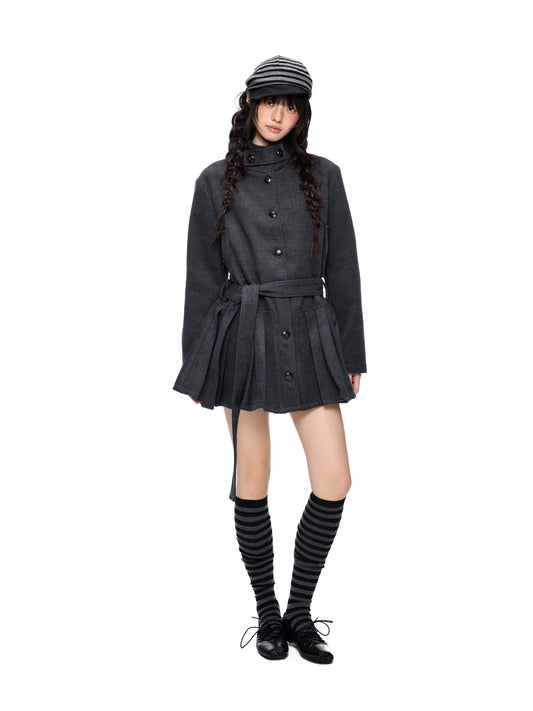 プリーツカラー ミドルウールジャケット product image 2
