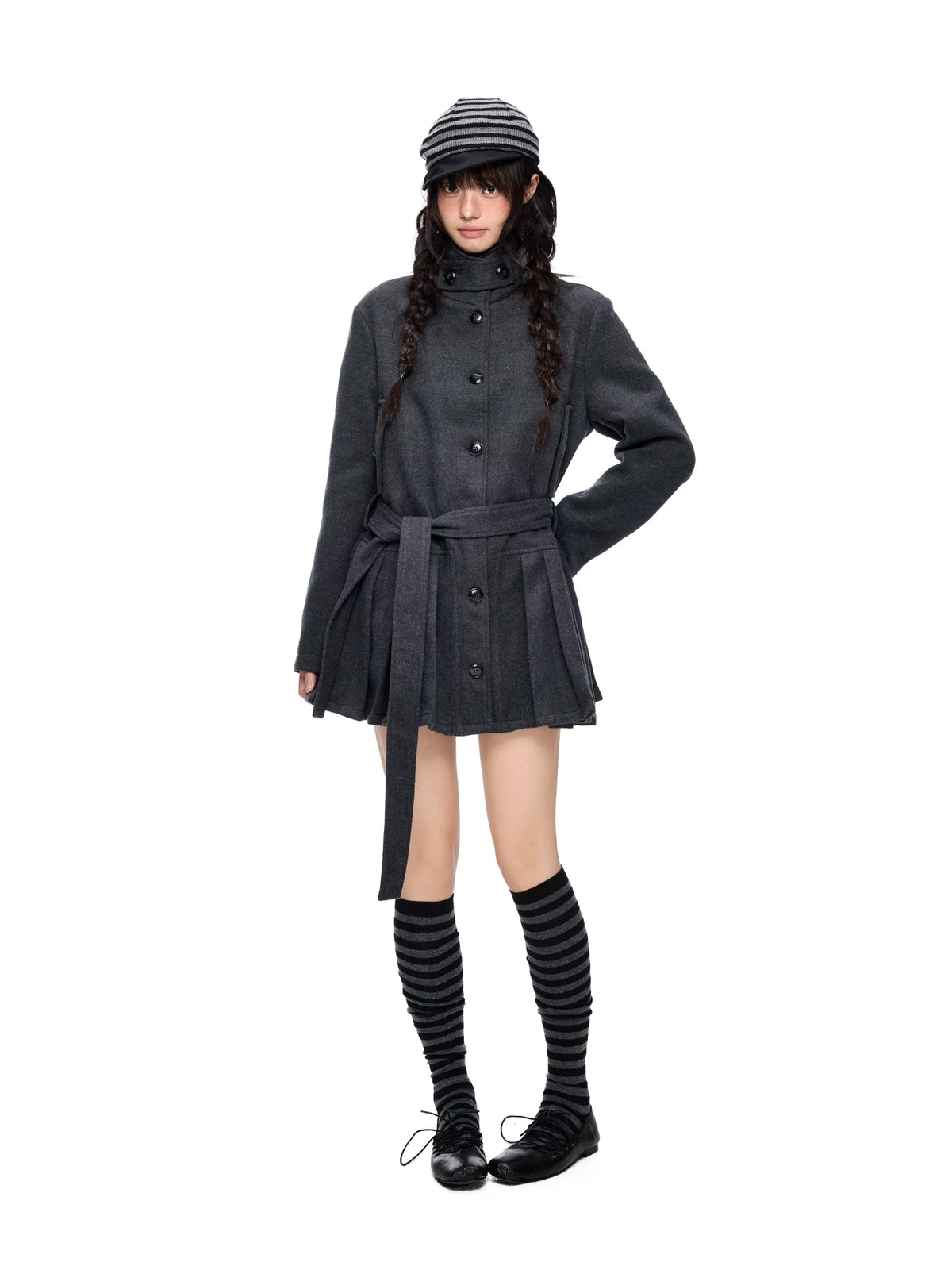 プリーツカラー ミドルウールジャケット product image 3