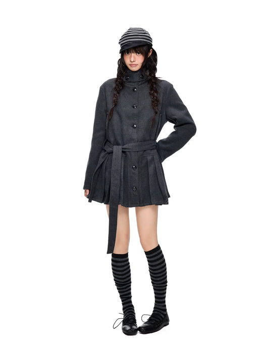 プリーツカラー ミドルウールジャケット product image 3