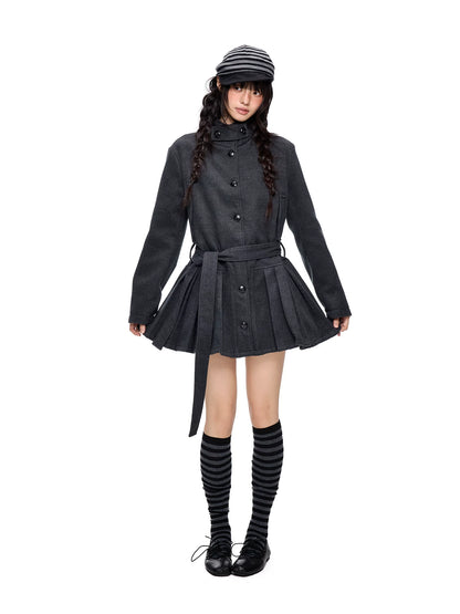 プリーツカラー ミドルウールジャケット product image 4