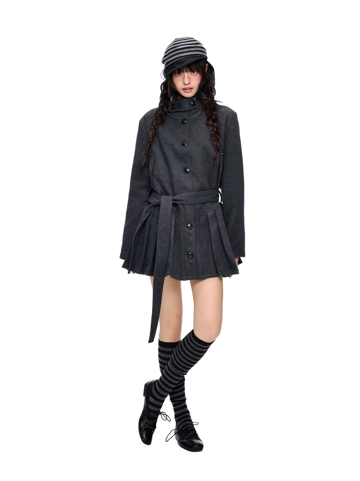 プリーツカラー ミドルウールジャケット product image 5