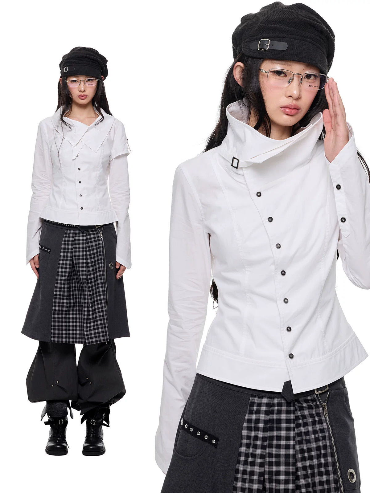 アシンメトリーフロント クロップドジャケット product image 3