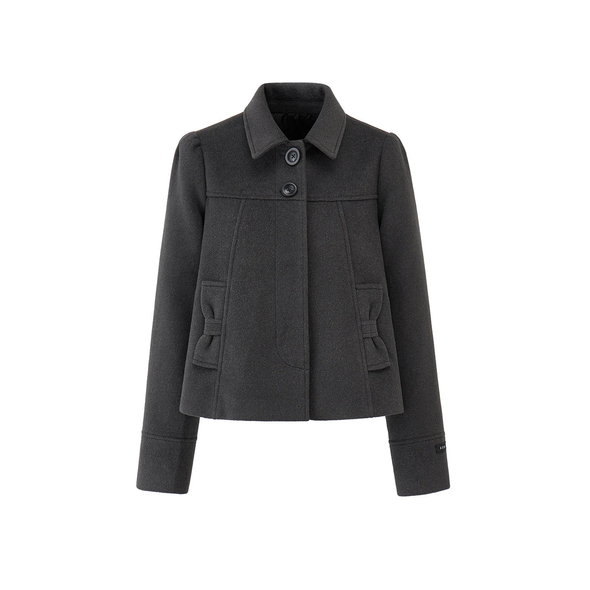 ショートラペル ウールジャケット DARK GREY front