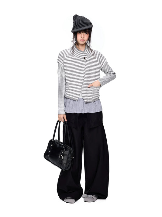 ストライプコントラスト ハーフタートルニット product image 3
