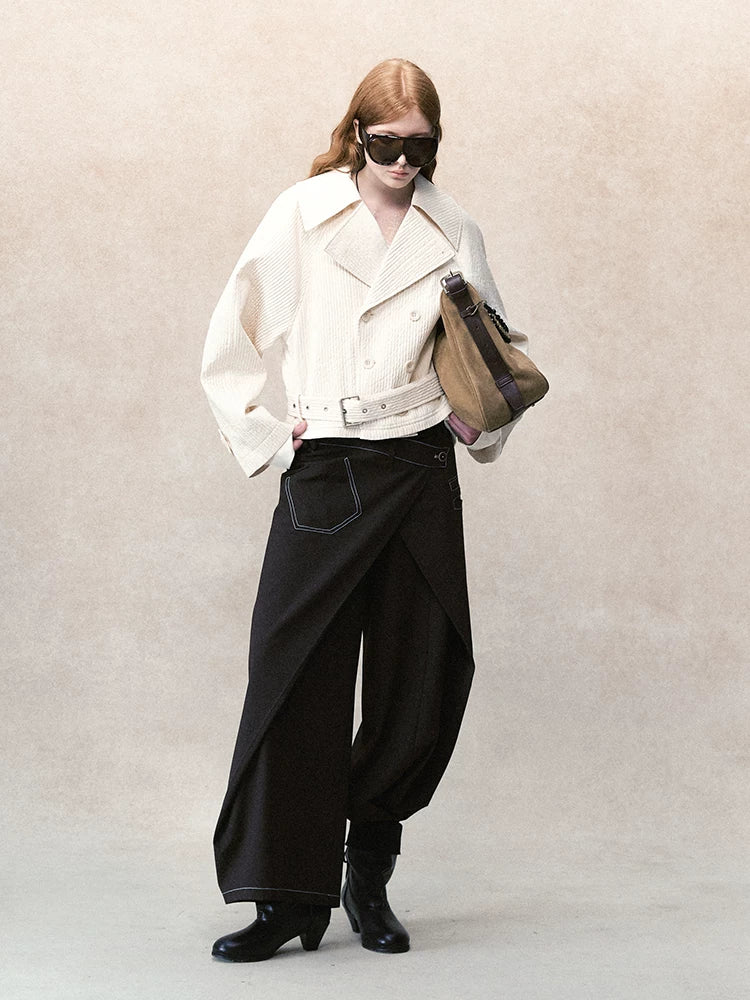 デタッチャブルプリーツ 2WAYトレンチコート OFF WHITE front