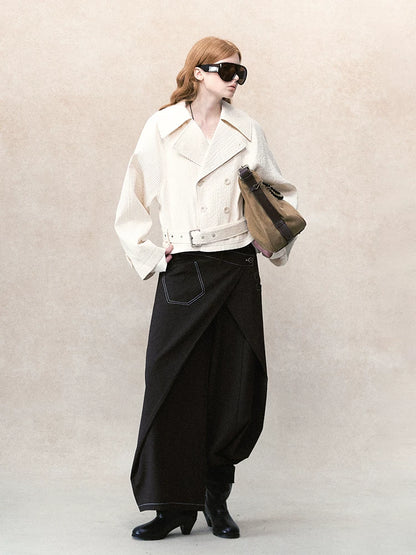 デタッチャブルプリーツ 2WAYトレンチコート styling 14