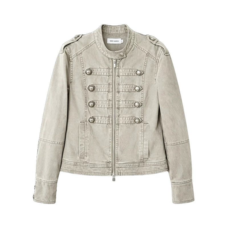 ヴィンテージウォッシュ ナポレオンジャケット MIST GREEN front