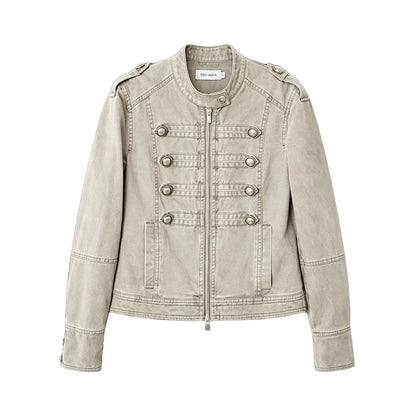 ヴィンテージウォッシュ ナポレオンジャケット MIST GREEN front
