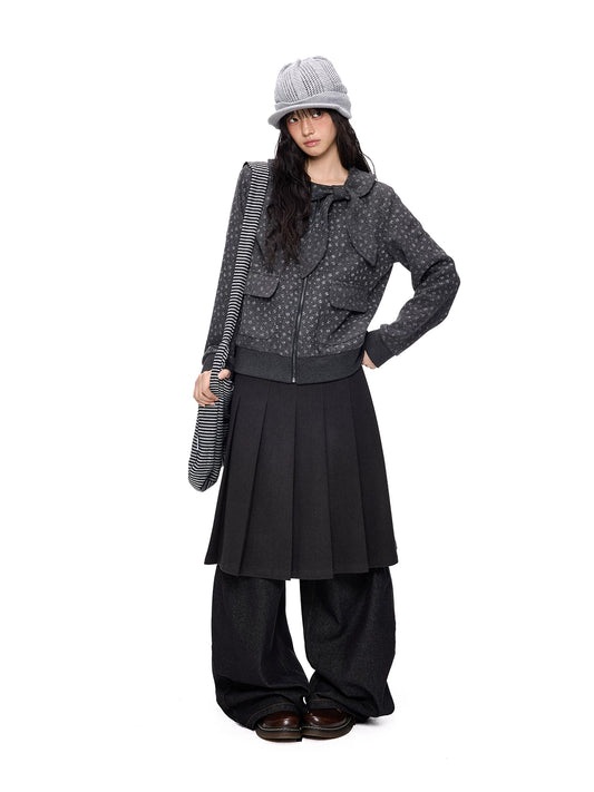 フラワープリント リボンショートウールジャケット product image 2