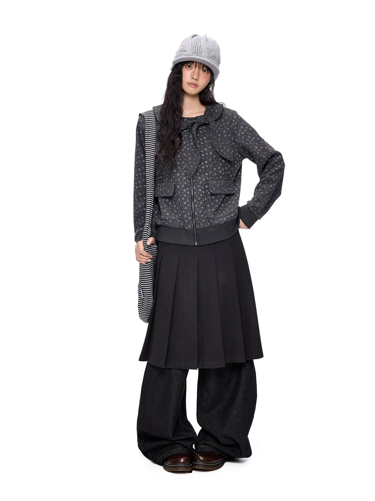 フラワープリント リボンショートウールジャケット product image 4