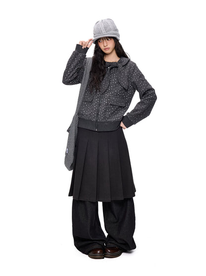 フラワープリント リボンショートウールジャケット product image 5