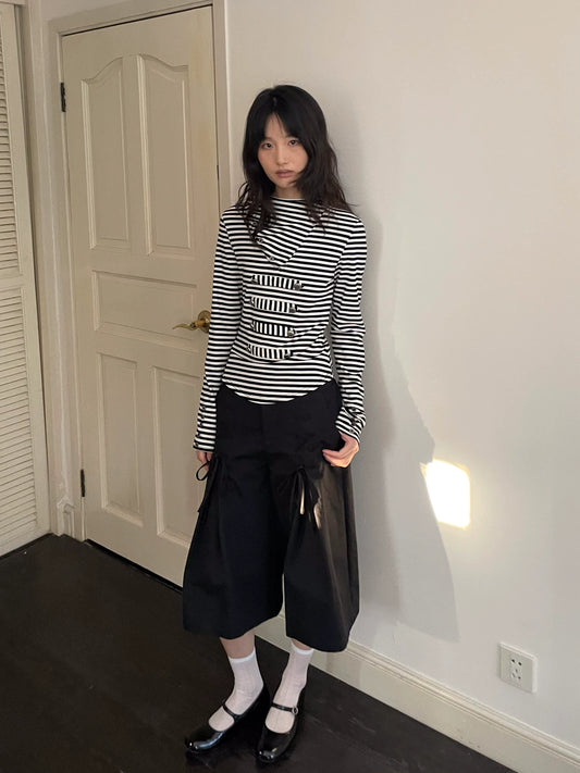 メタルバックル ストライプニットフーディー detail 2