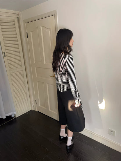 メタルバックル ストライプニットフーディー styling 19