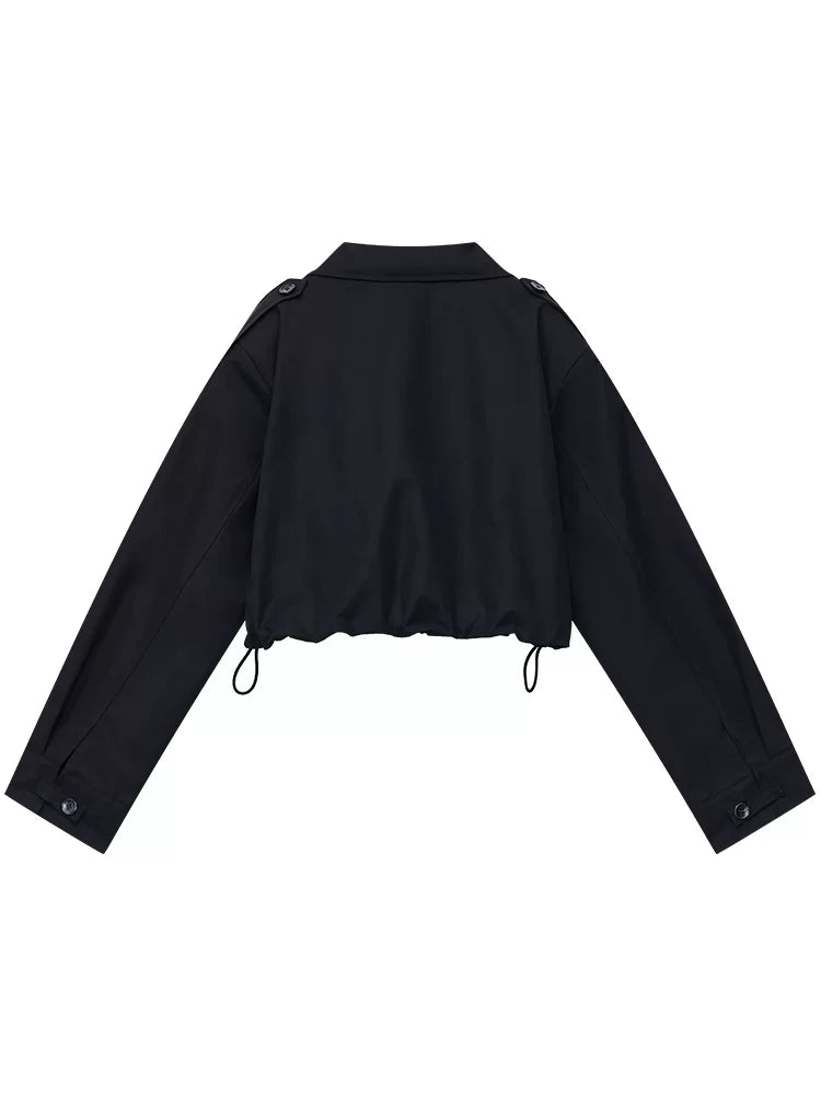 アシンメトリージップ クロップドワークジャケット GREEN・BLACK・IVORY 2