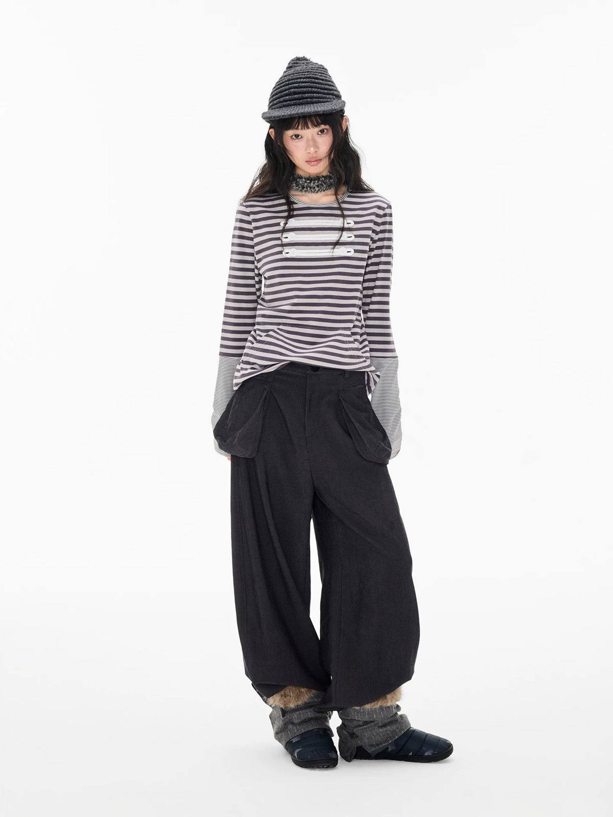 ナポレオンストライプ コントラストロングスリーブTシャツ product image 2