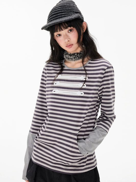 ナポレオンストライプ コントラストロングスリーブTシャツ product image 3