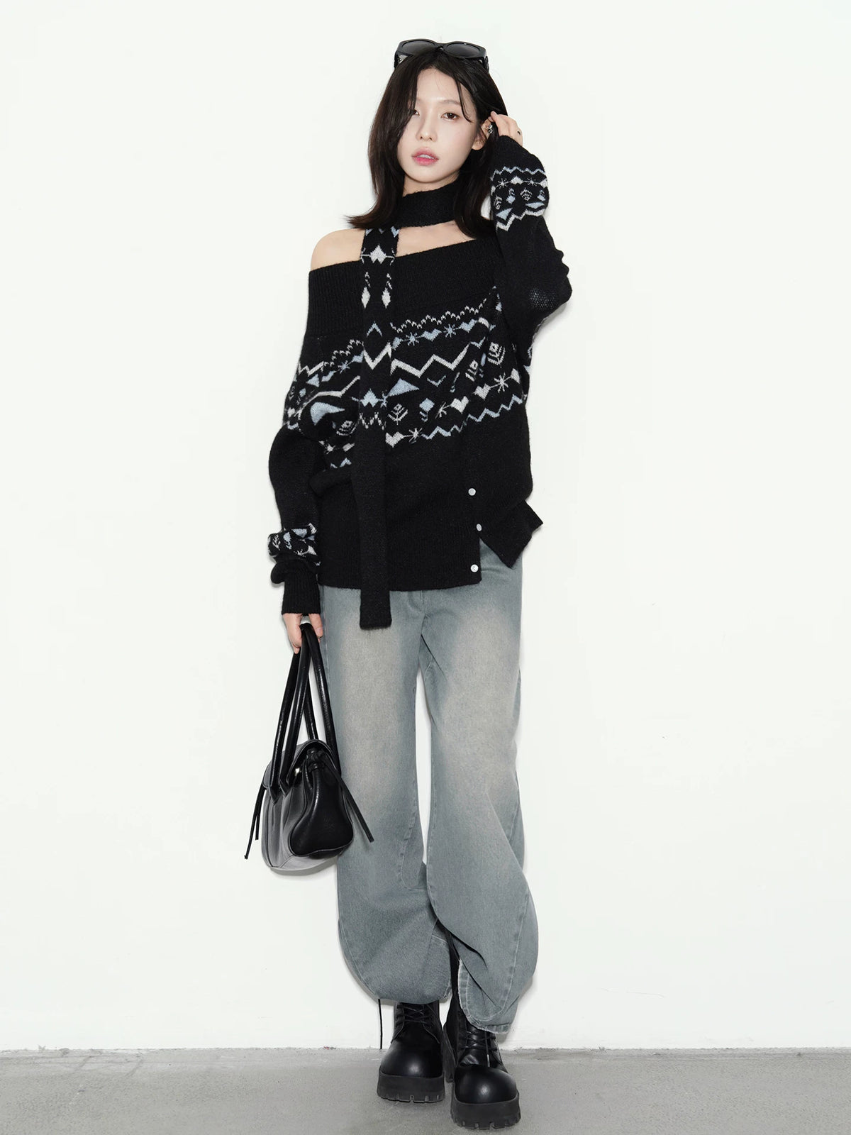 フェアアイルチェック ワンネックニット detail 5