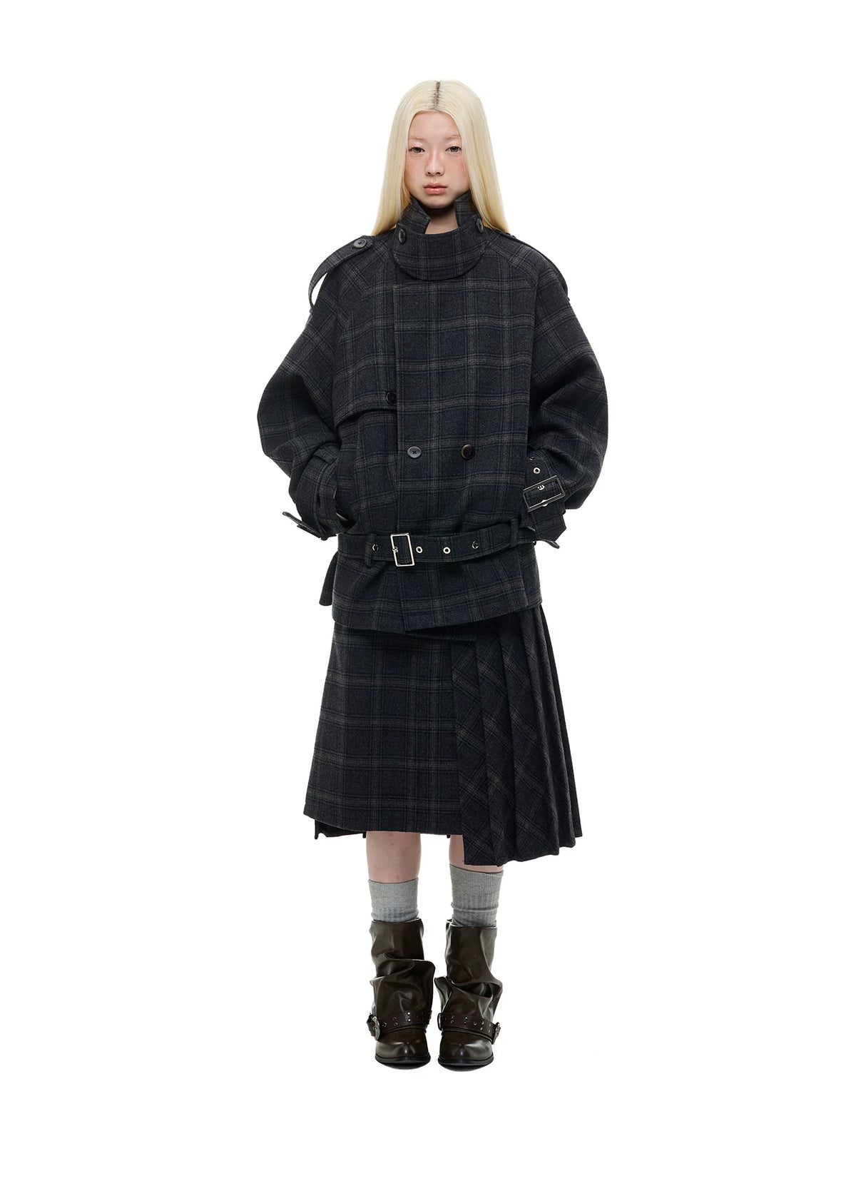 チェック オーバーサイズモーターサイクルジャケット product image 2