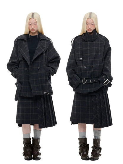 チェック プリーツレイヤードミディスカート product image 3
