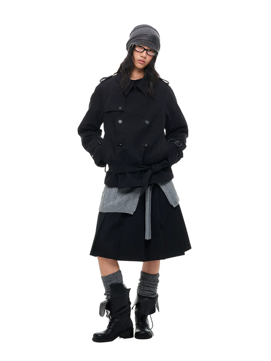 ダブルブレスト ベルテッドショートコート product image 3